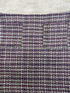 Loft Purple & Mint Houndstooth Tweed Skirt size 10